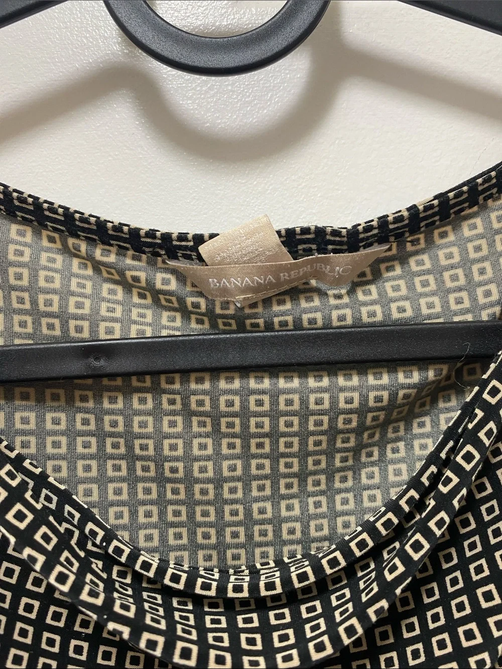 Banana Republic Black and White Geometric Sleeveless Cowl Neck Tank - Picture 2 of 4